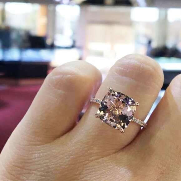 💎Shiny Cubic Zirconia White Stone Luxury Pure Wedding Rings for Women, PD740 - Picture 3 of 4